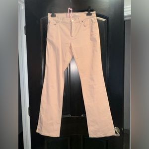 RED Valentino Pink Straight Leg Jeans with Fabric Flower Back Pockets Size 27